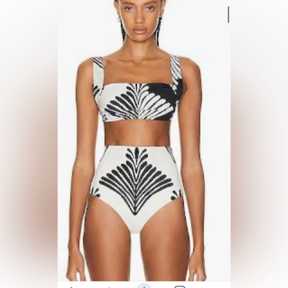 Johanna Ortiz Black and Cream Swimwear - Picture 6 of 6